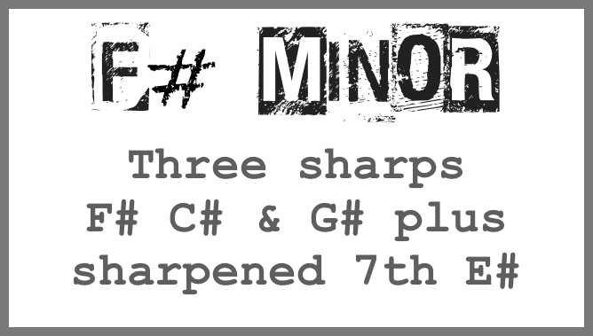 
F# minor    
Three sharps 
F# C# & G# plus sharpened 7th E#